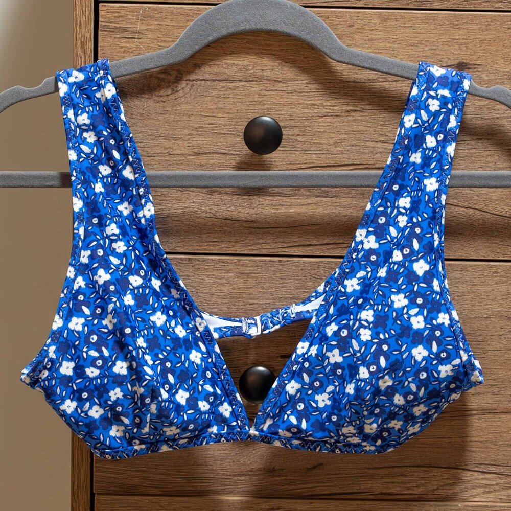 Aerie Swimsuit Top - Bikini Blue/Floral